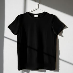 Night Zen - Minimalist Cotton Shirt – Deep Black