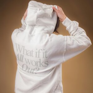 What If It Works" Oversized Hoodie – Motivational Streetwear in White