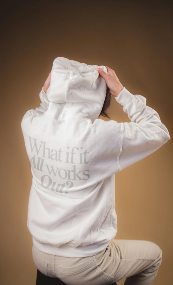 What If It Works" Oversized Hoodie – Motivational Streetwear in White